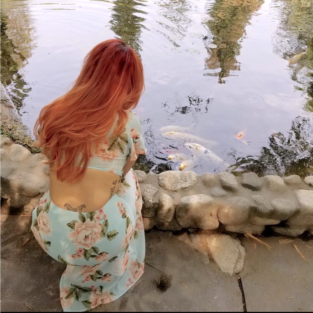 Floral Long Maxi Open Back